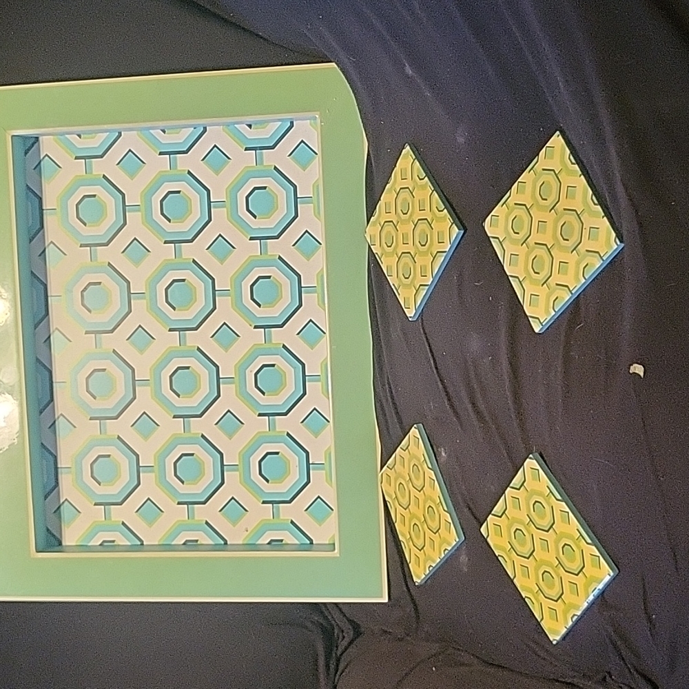 Decorative tray with coasters